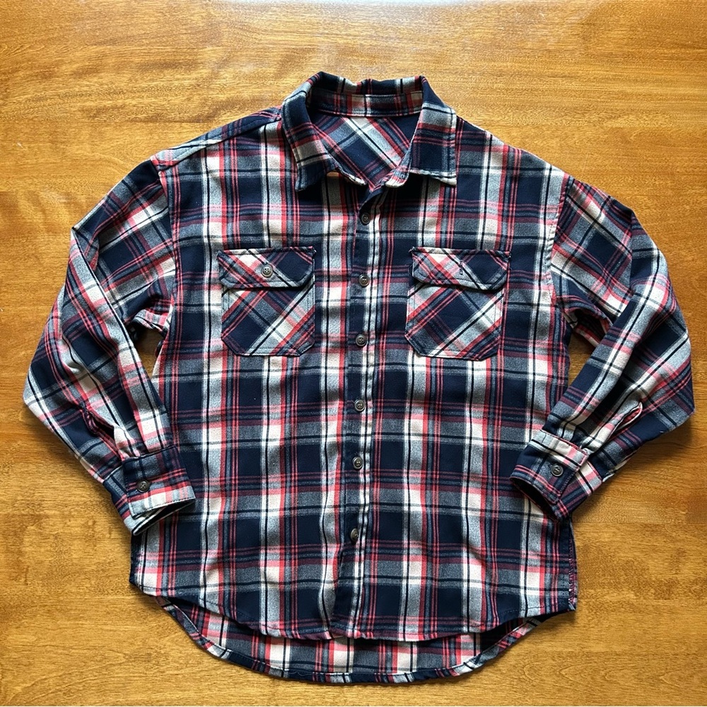 MNML Casual Plaid Shirt - Red, Blue, and White
